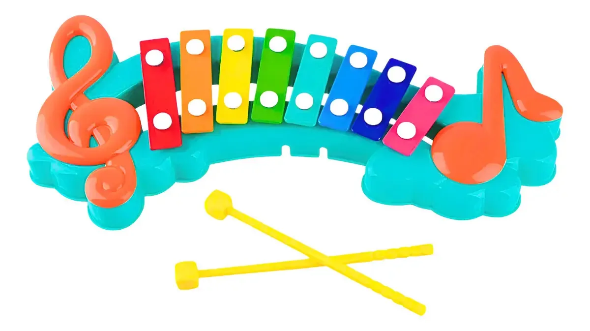 Instrumento musical infantil xilofone + 12 meses multicolorido