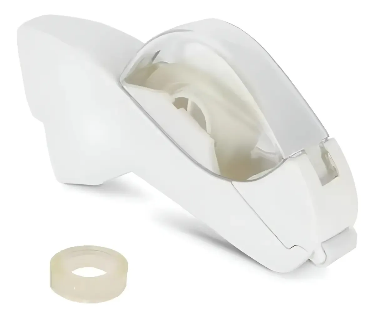 Suporte de rolo dispensador automático de fita adesiva com corte branco sólido