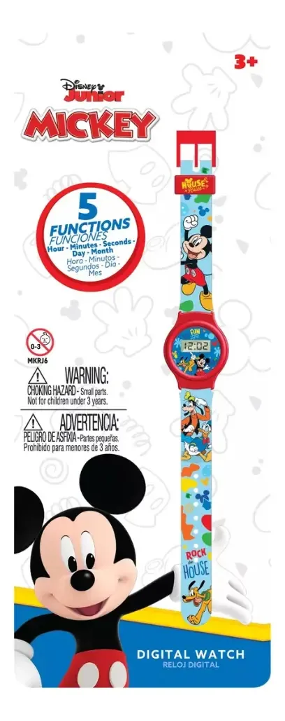Pulseira de relógio digital infantil Mickey Minnie Mouse