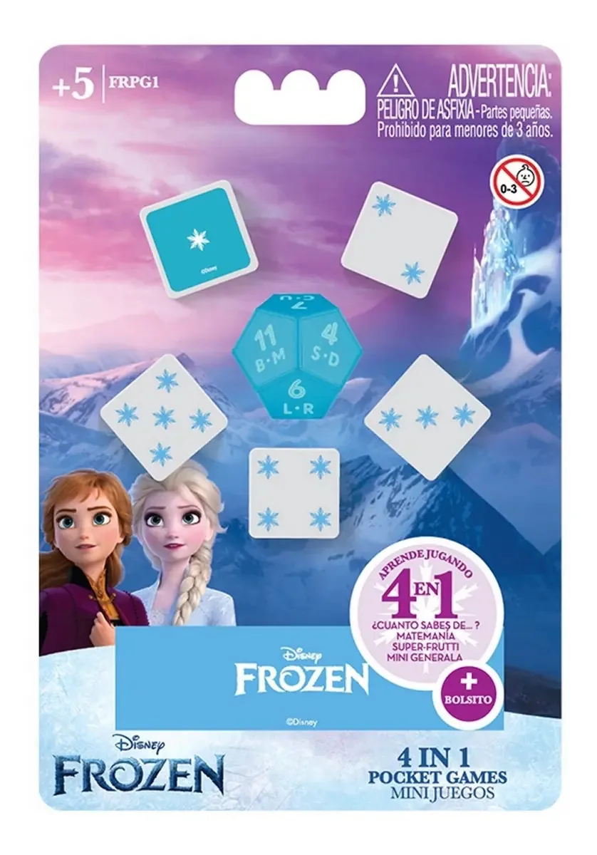 Minijogos 4 em 1 com dados Disney Color Frozen