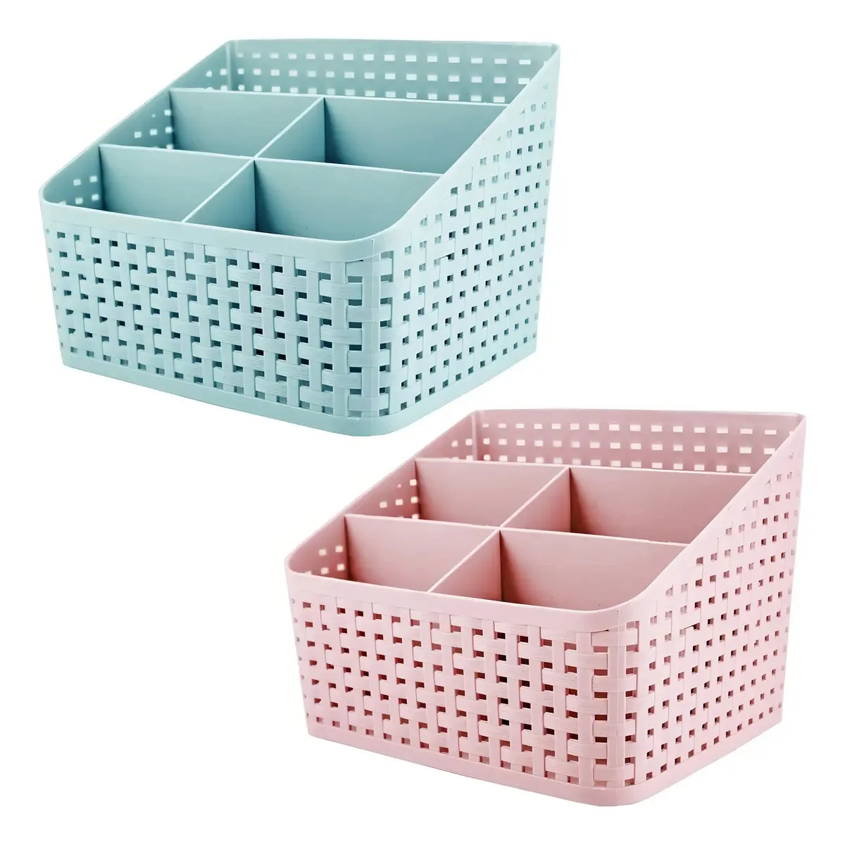 Organizador de Mesa Escritório Divisórias Quarto Closet Multiuso Rosa