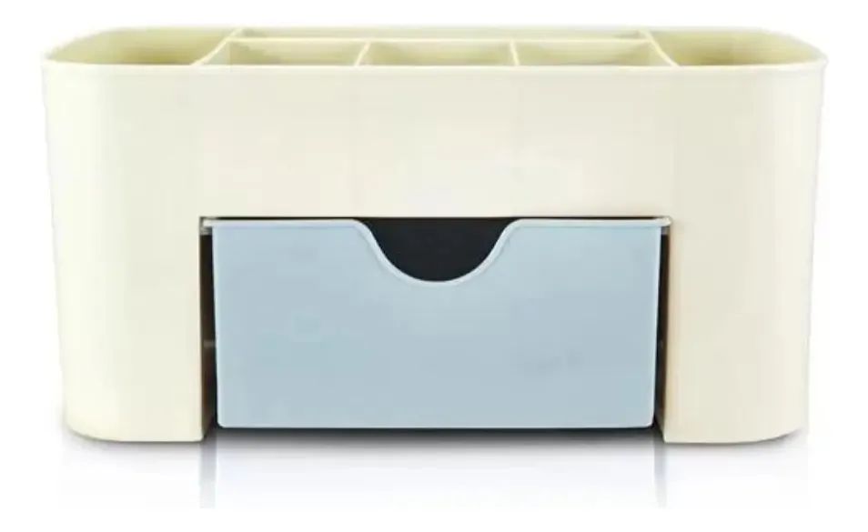 Organizador Mesa Pincel Maquiagem Penteadeira Camarim Closet Azul