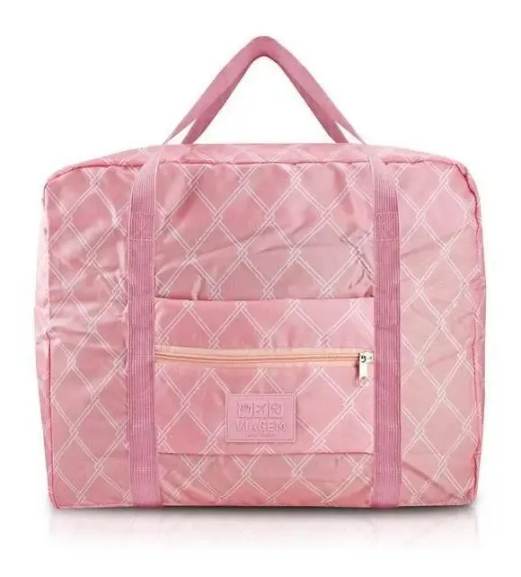 Bolsa De Viagem Dobrável Retangular - Rosa