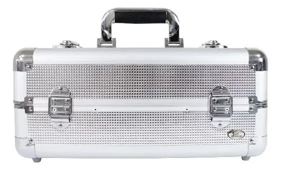 Jacki Design Carrying Aluminum Makeup Or Salon Flat Train Case With Expandable T