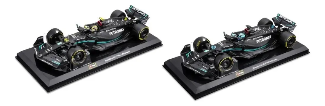 Burago Mercedes-AMG F1 W14 E Perform, veículos em escala 1:24, cor preta