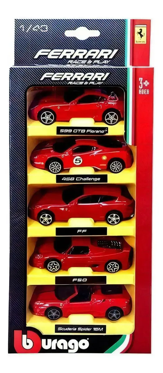 Coleção Mini Ferrari 1/43 5 Unidades