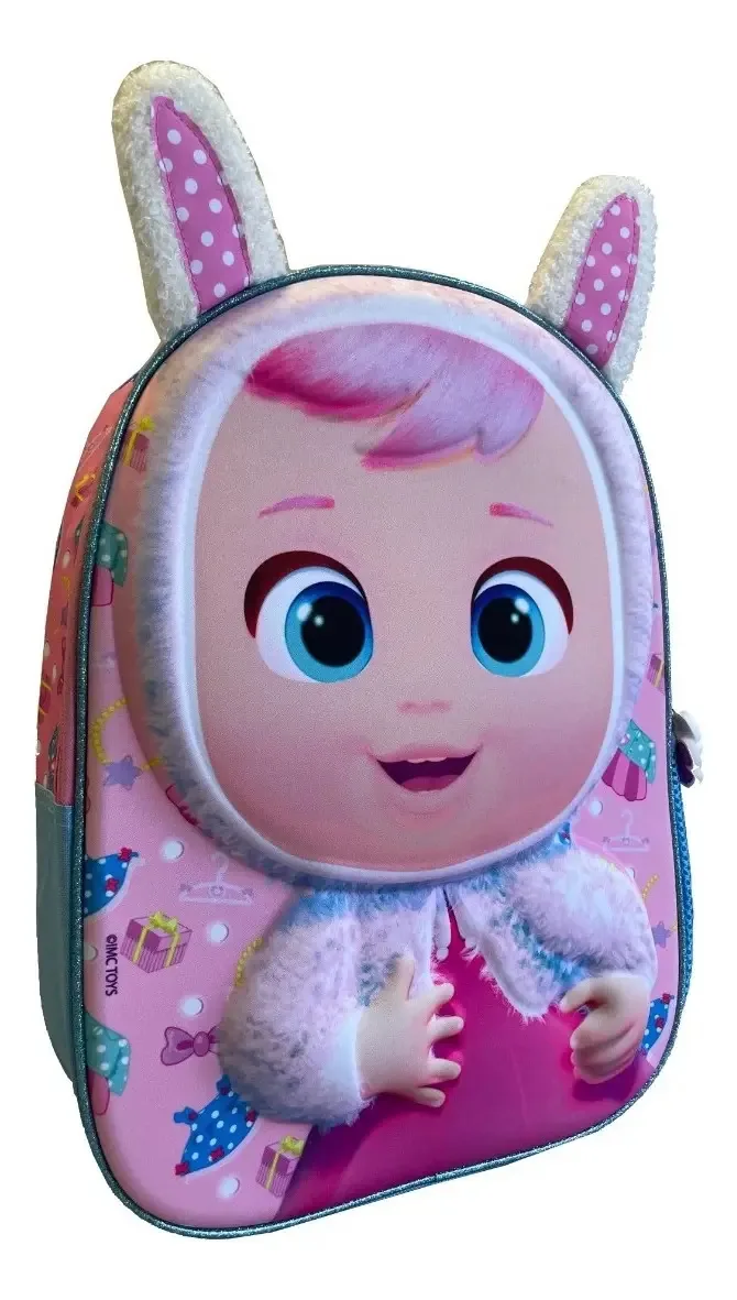 Mochila de bebê Cry Babies Cb77320 Coney Weeping com orelhas, cor rosa