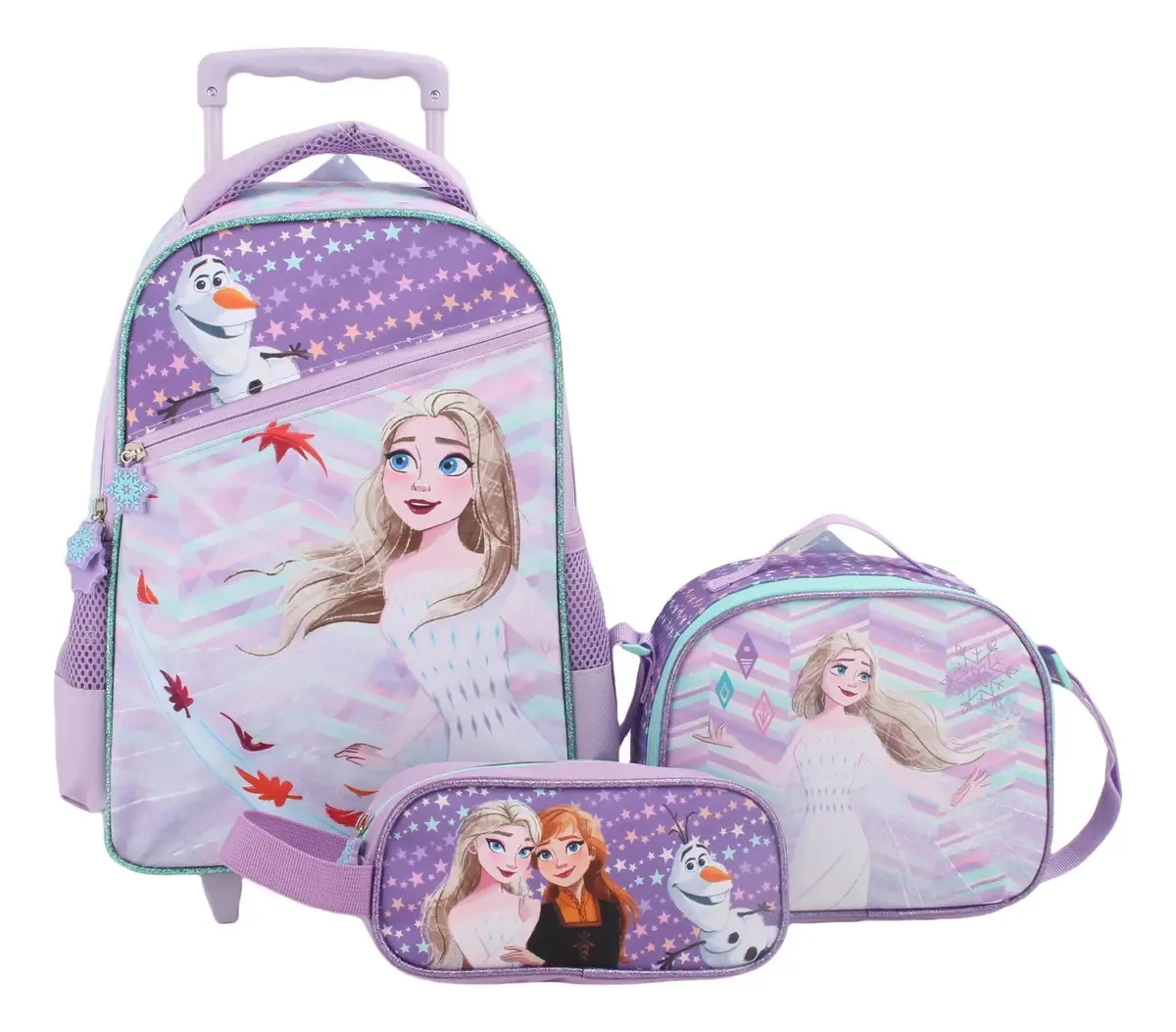 Mochila Frozen Set Lunch Bag Df81570 cor violeta