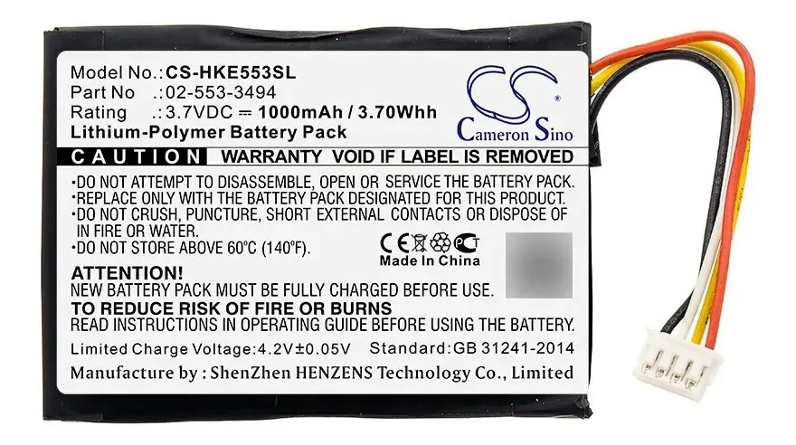 Bateria para Harman Kardon Neo HKE553sl 1000mah 3.7v