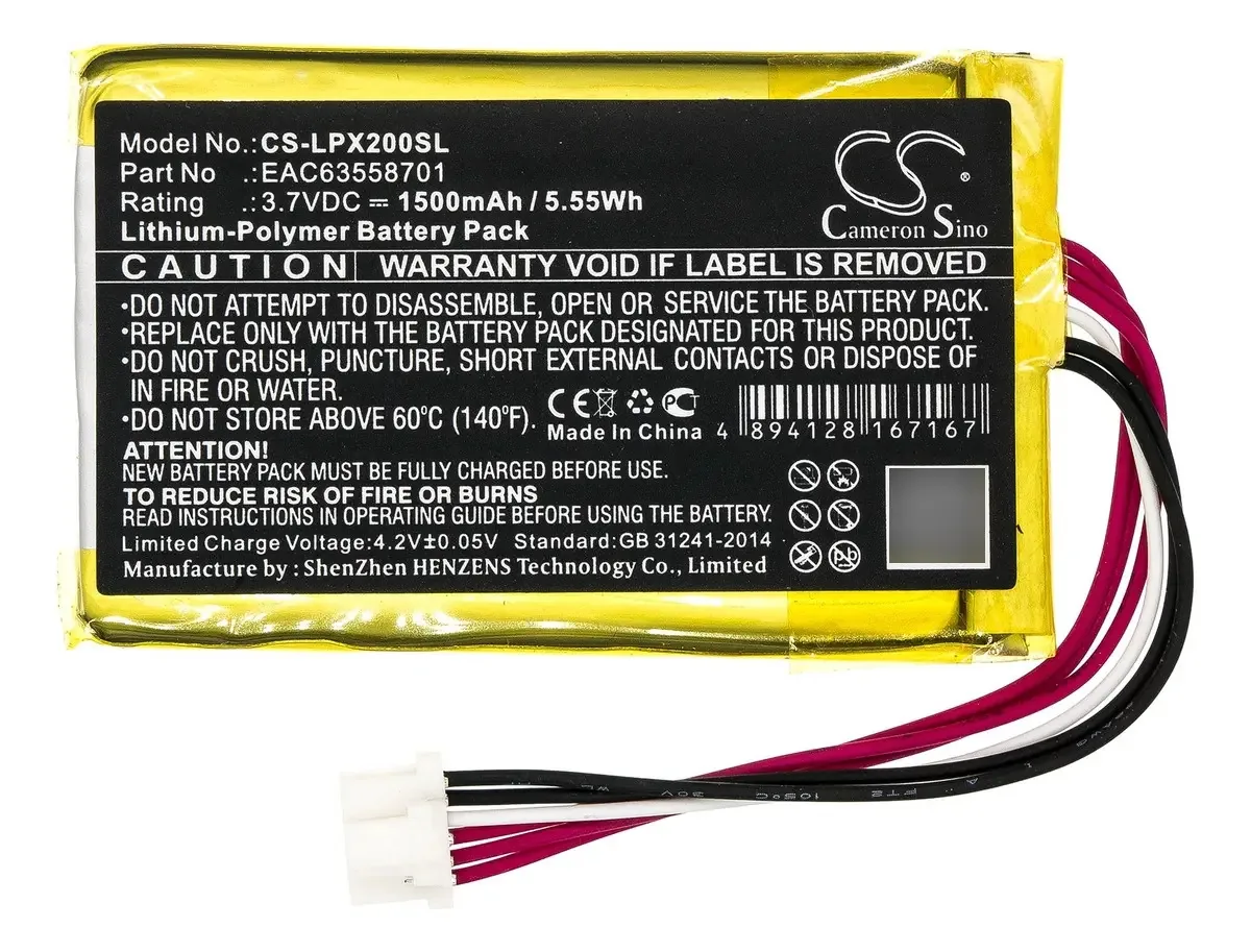 Bateria para LG Xboom Go Pl2, Eac63558701, 1500mah