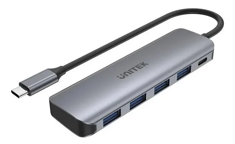 Hub adaptador USB-c para 4 portas USB 3.0 + USB-c Pd - Unitek