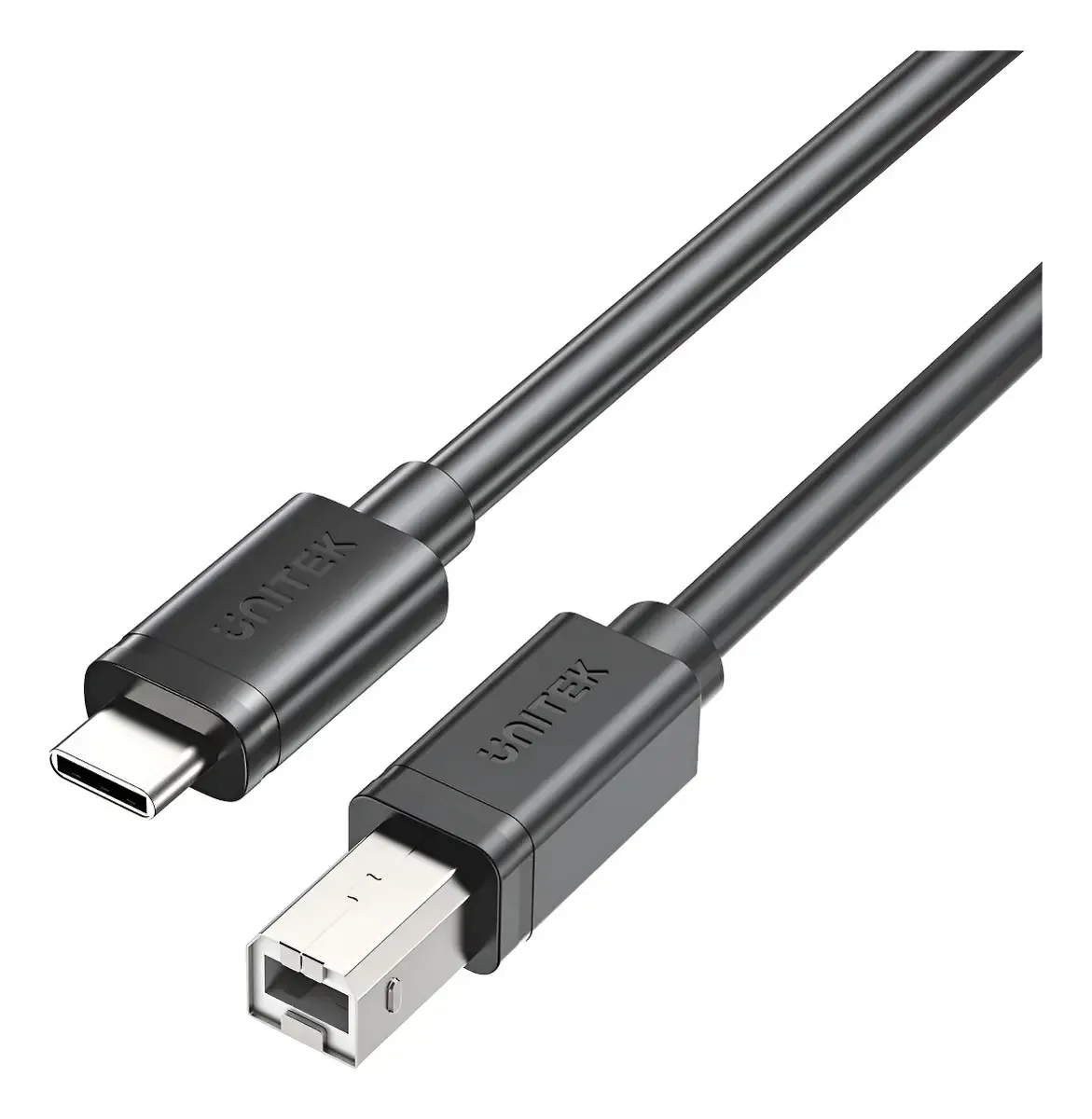 Impressoras de cabos Unitek USB-c tipo C para USB-b e amplificadores pretos