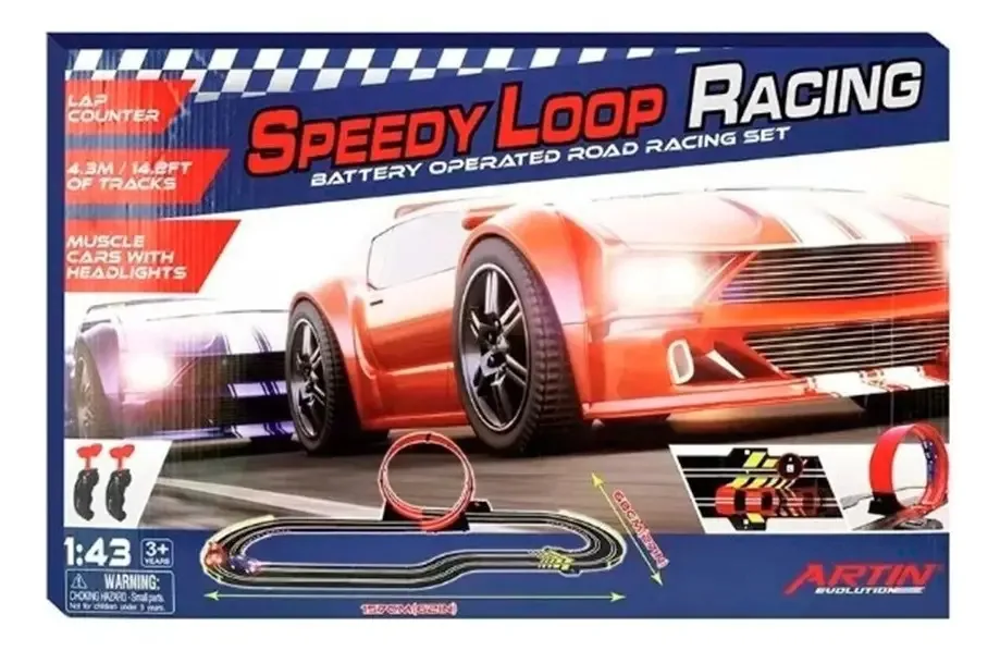 Pista de corrida Speedy Loop com rodada 157 x 68 cm Mt3 803004 Ttm