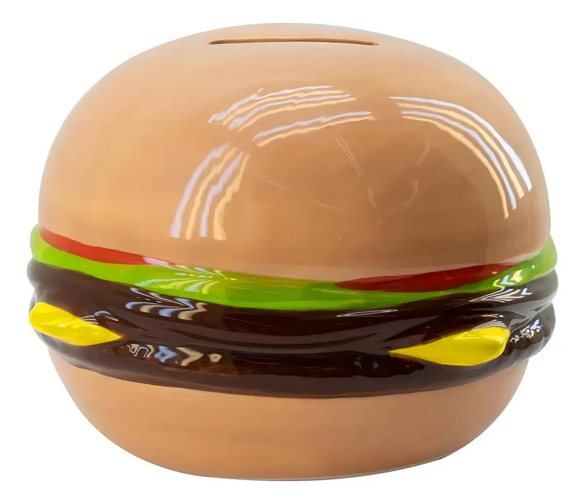 Cofre Porta Moeda Cheeseburger Presente Fofinho Infantil 9cm
