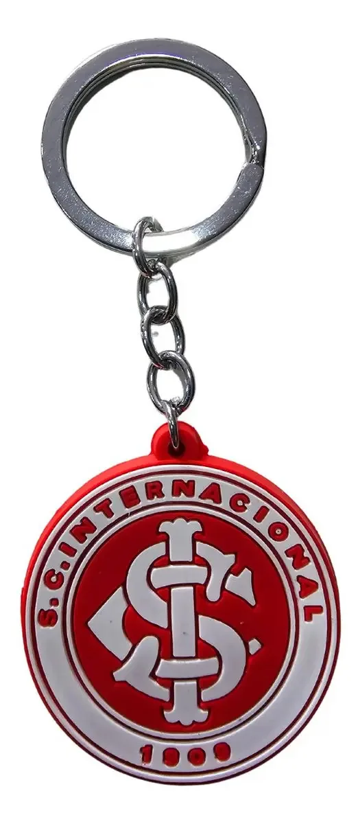 Chaveiro do Internacional em Borracha p/ Chaves e Mochilas