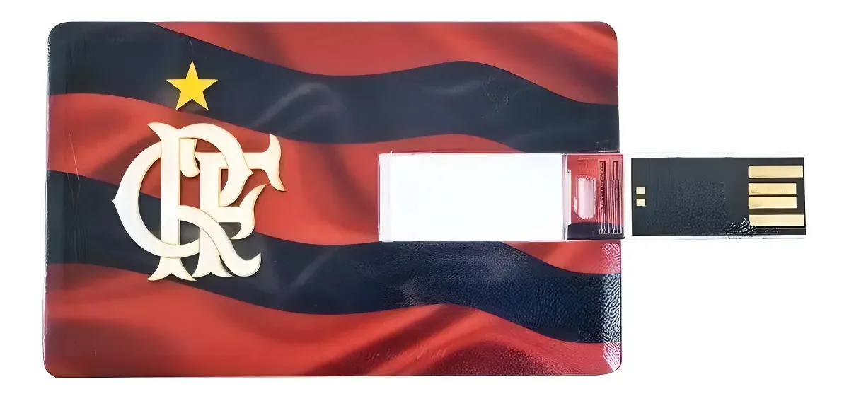 Pendrive Cartão 3.8GB USB Vermelho Flamengo USB2.0 Mileno