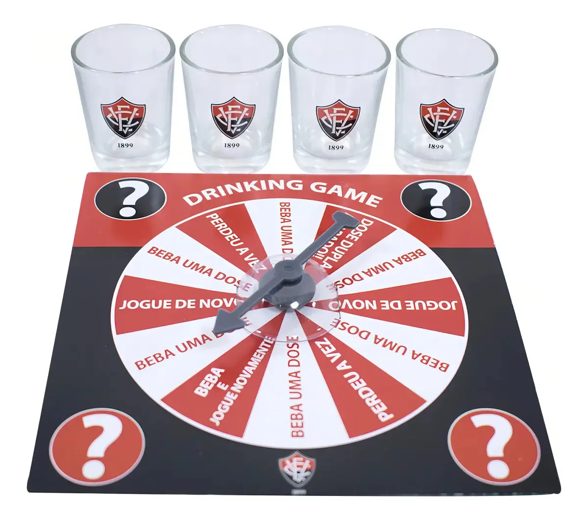 Jogo De Roleta 4 Copos Shot 25ml Vitória Futebol Clube