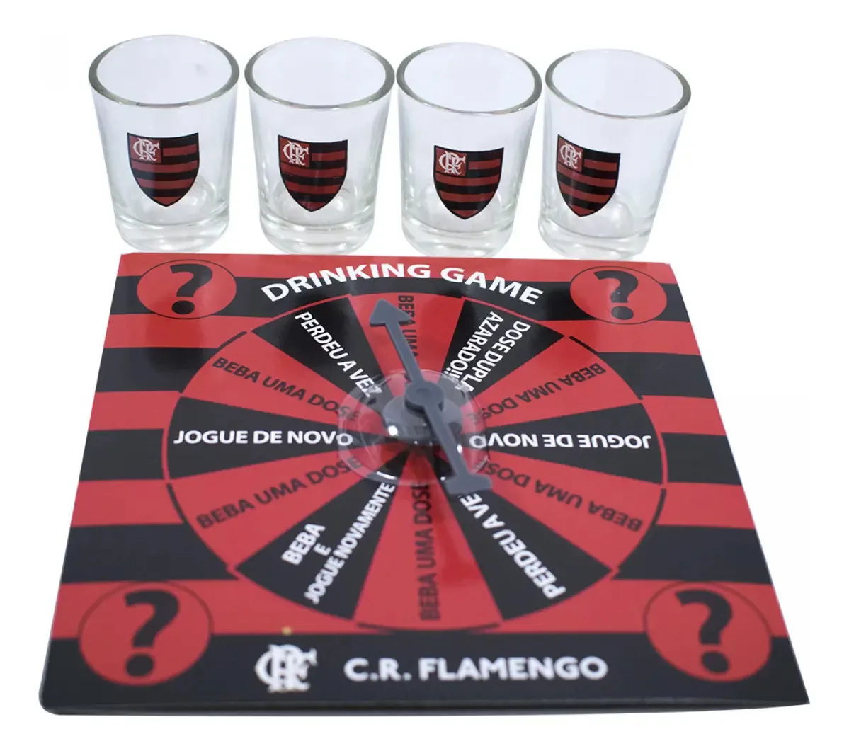 Jogo Roleta 4 Copos Shot 25ml - Flamengo