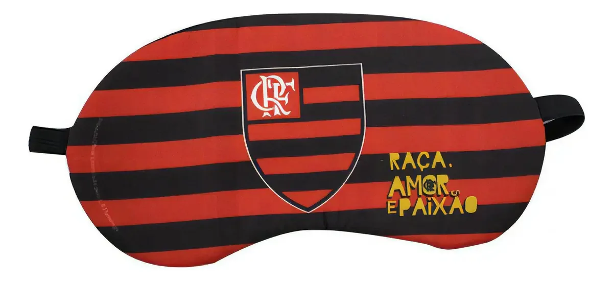 Máscara de Dormir Flamengo Mileno Neoprene Vermelha 19cm