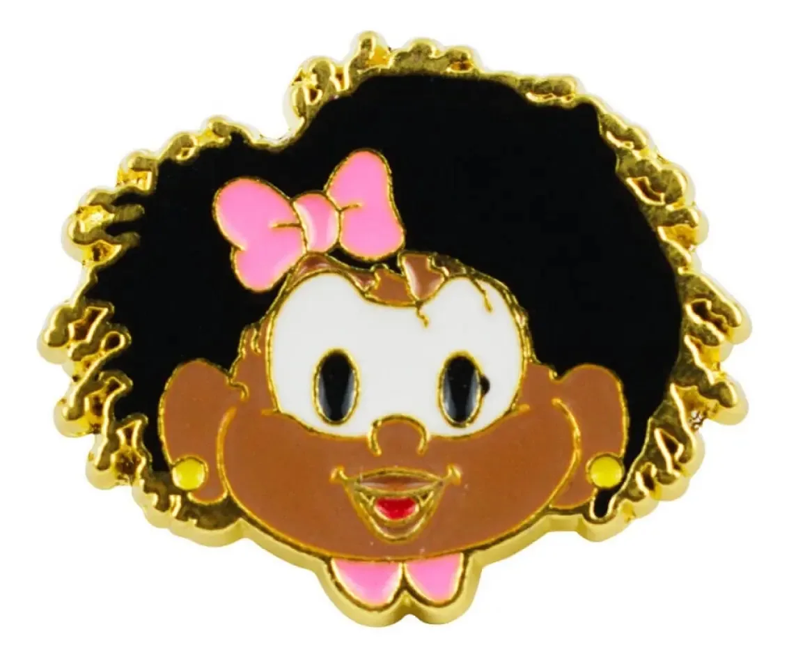 Broche Metal Rosto Milena Bege