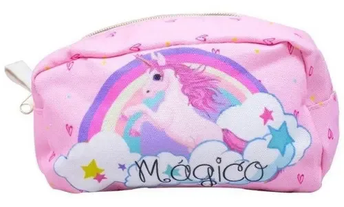 Necessaire Unicórnio Rosa 12x9x12 Cm