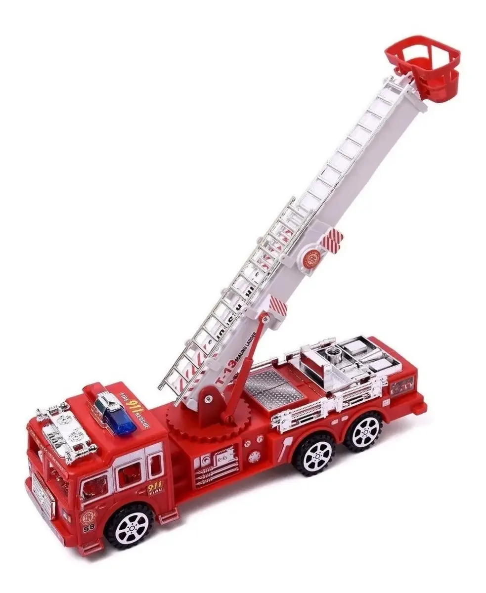 Brinquedo Friction Fire Truck Auto Kids Ladder