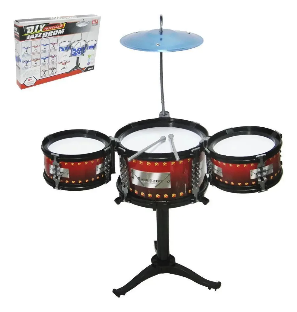 Bateria Jazz Drum Azul - Toy King - Plástico