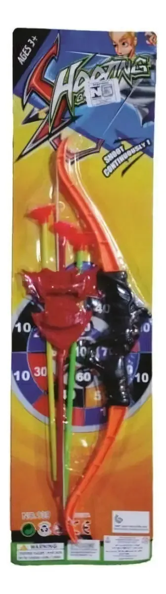 Arco E Flecha Brinquedo 3 Flechas E Porta Flechas Cor Vermelho