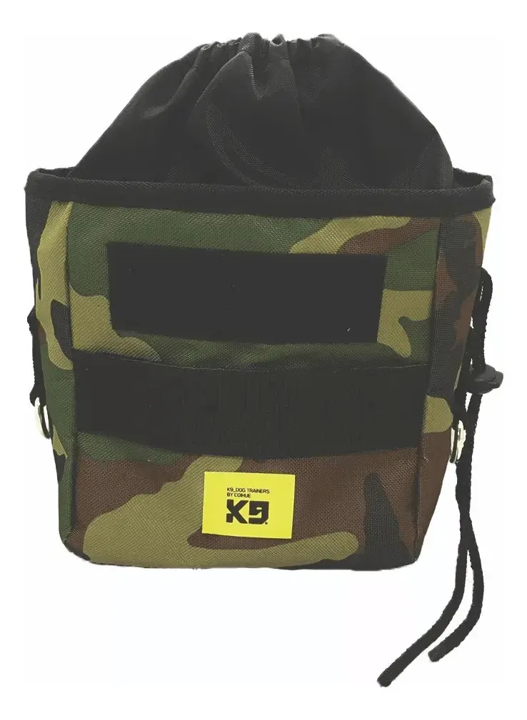 Snack Bag Premium Dobrável Impermeável para Cães Recipiente de Comida Camuflado K9