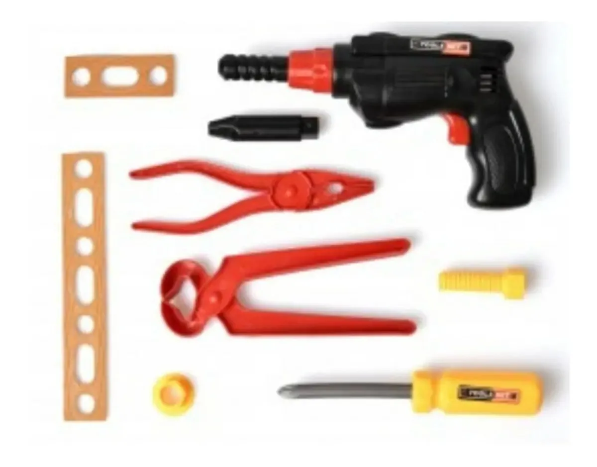 Conjunto de ferramentas de brinquedo de oficina de 9 peças Nene Construction