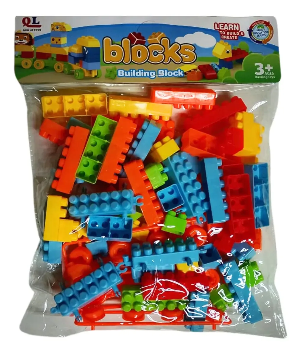 Embale blocos para montagem de tijolos embutidos 96 peças 96 multicoloridos