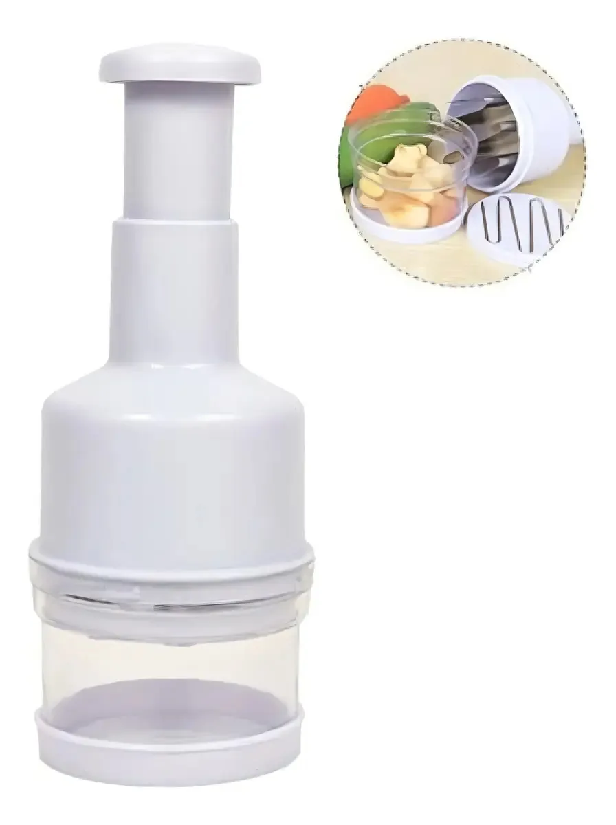 Cortador de vegetais, picador, triturador manual de vegetais, cor branca