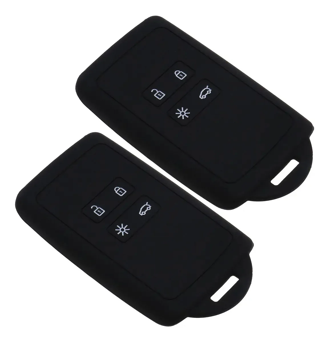 2 Capas Para Chave De Controle Remoto De Carro Compatíveis Com Renault Megane Clio Captur 4 Botões Chave Inteligente Com Ilhó Integrado Silicone Preto Acessórios Para Chaves De Carro