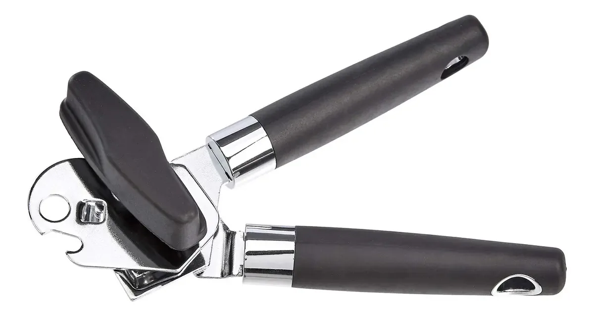 Abridor de Latas com Cabo de Aderência Suave Preto