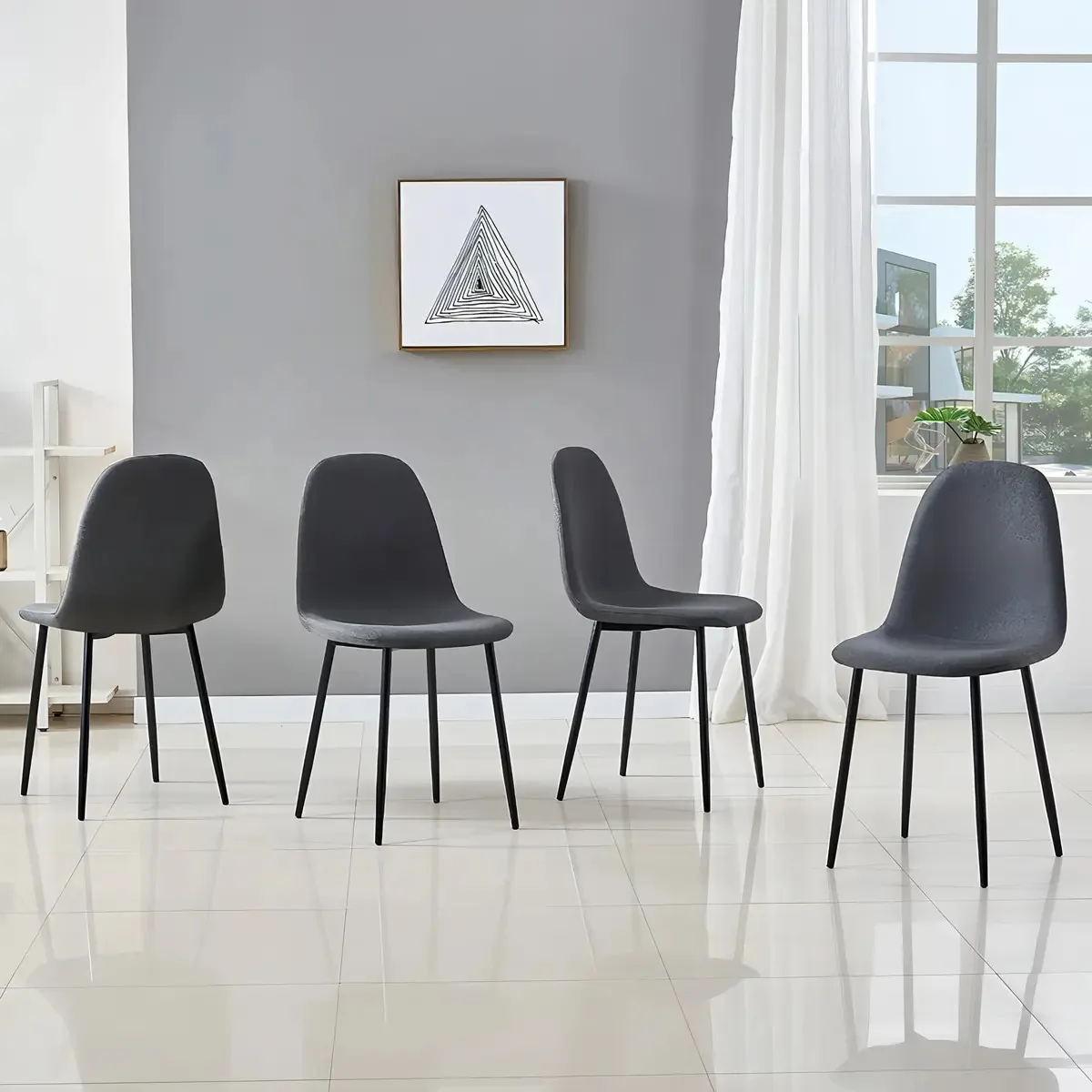 Conjunto Ids Home de 4 cadeiras de jantar, cadeiras auxiliares
