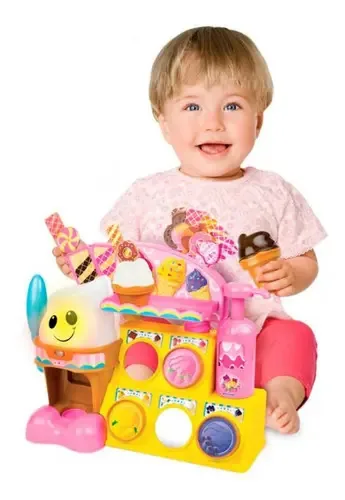 Fabrica Sorvete Play Set Sorveteria Infantil Brinquedo Cor Amarelo