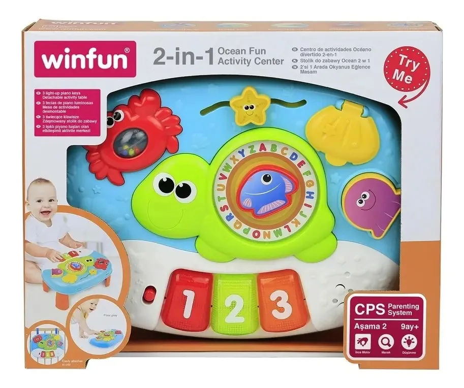 Mesa de piano de atividades 2 em 1 completa Winfun com luz e som