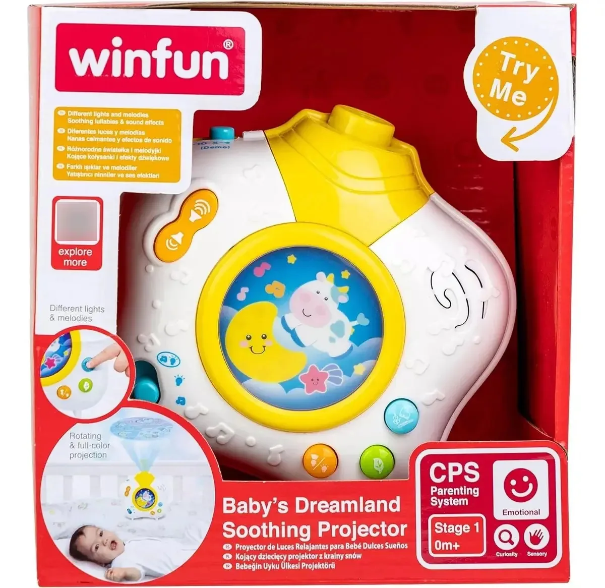 Projetor Winfun Cunero com luz e sons relaxantes em 3 modos