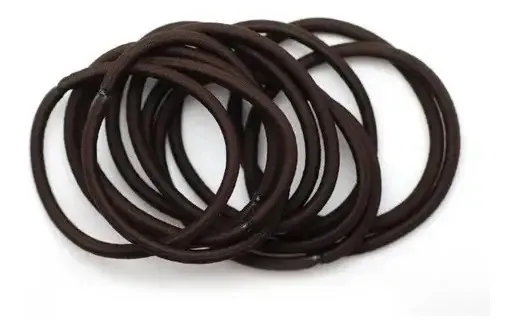 Elásticos espessos antiaderentes X12 Basicare Brown, cor suave, marrom escuro