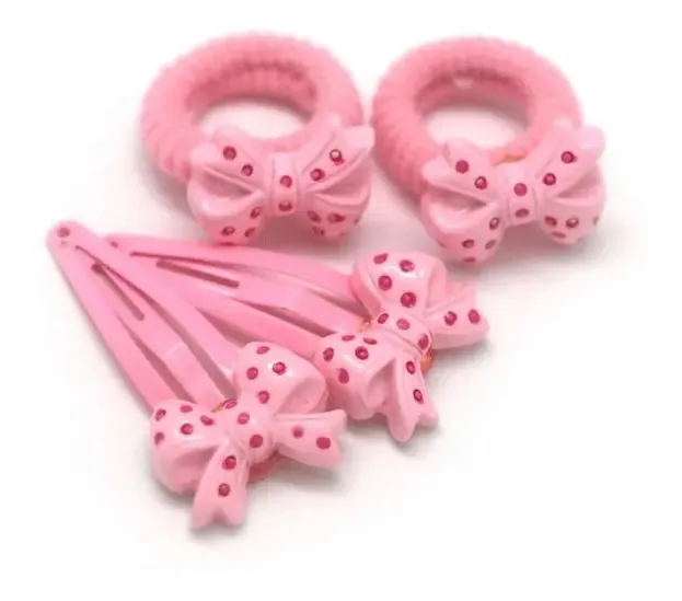 Fivelas e tiras em forma de laço rosa Basicare X4