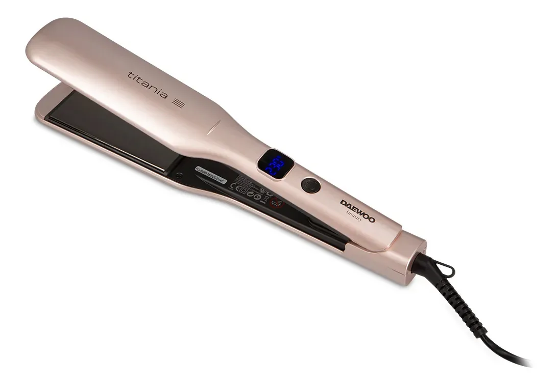 Alisador de cabelo digital Alisador de cabelo de titânio rosa
