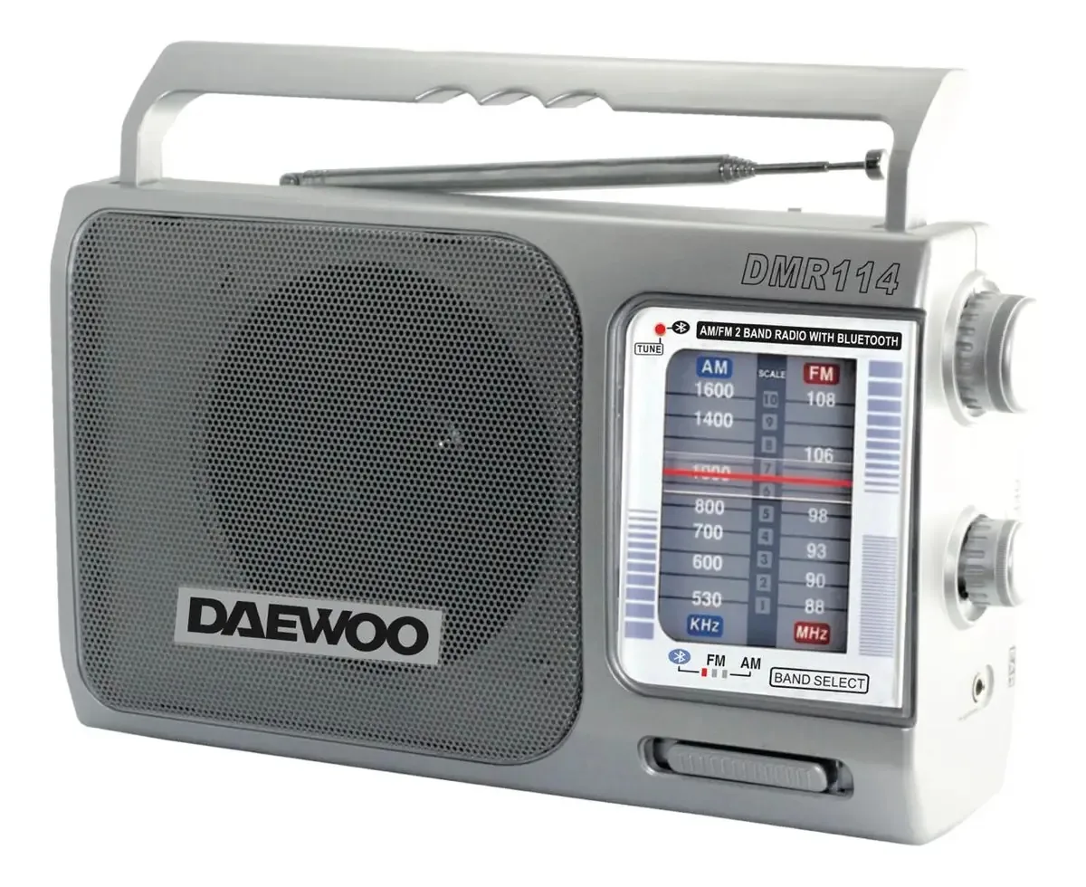 Rádio Dual Daewoo Am Fm Bluetooth Alto-falante Pillas