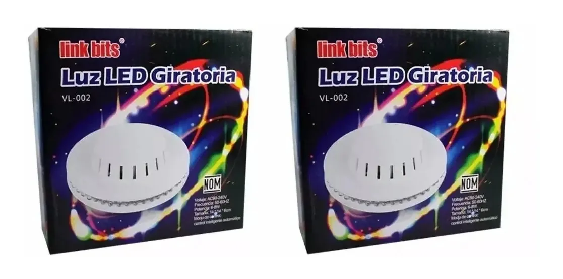 Pacote de 2 peças com luzes LED rotativas Vl-002 Link Beats Color Light Colors