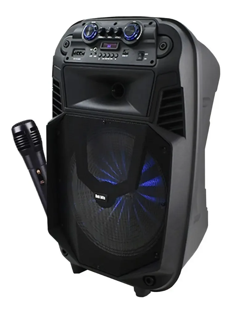 Grande alto-falante Bluetooth de 15 polegadas com controle e microfone