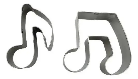 Cortador de biscoitos, notas musicais, instrumentos