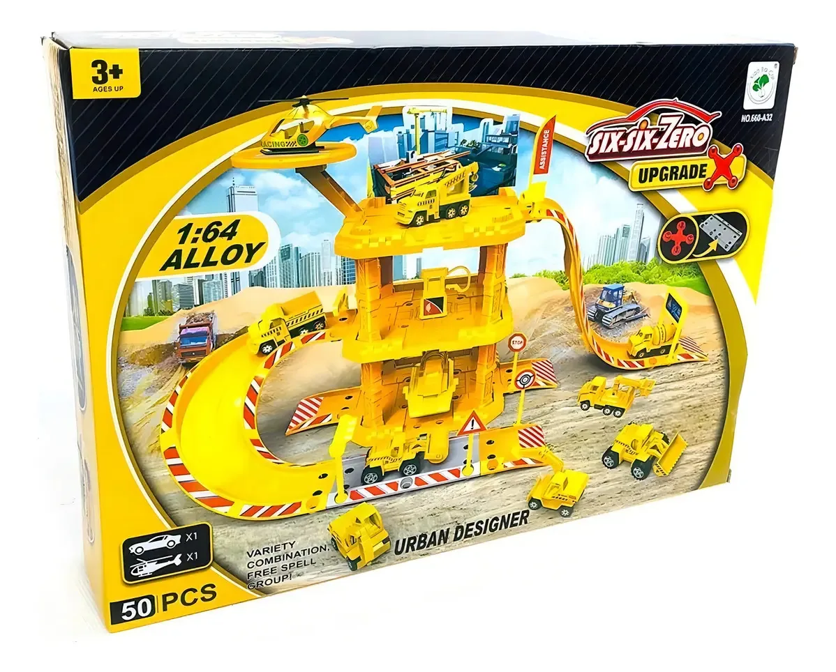 Acessórios para carros de brinquedo Track-Station, grandes, 3 níveis