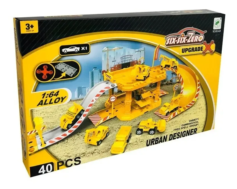 Brinquedo Track Station, acessório de carro médio de 2 níveis
