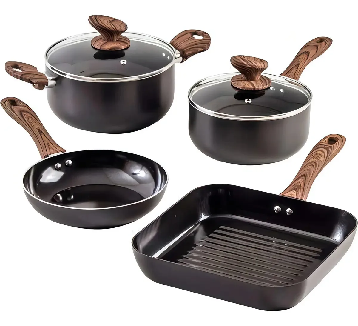 Jogo Panelas Antiaderente Julie 4 Peças Preta - La Cuisine Cor Preto