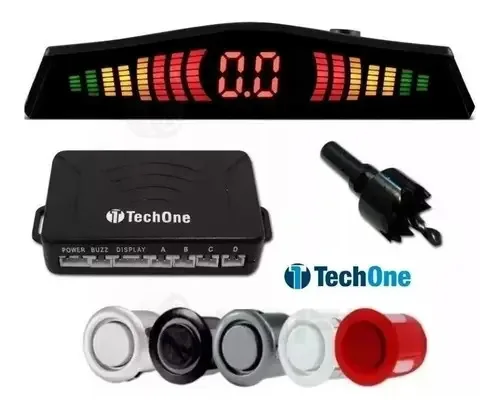 Sensor De Ré 4 Sensores Para Estacionamento Branco