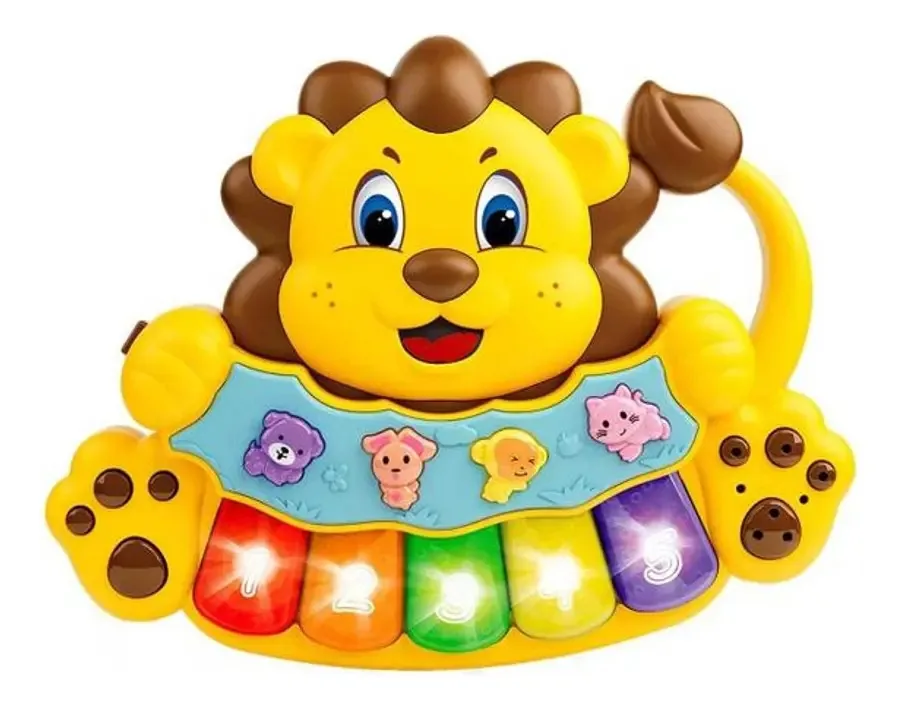 Teclado Leão Musical Infantil Com Som
